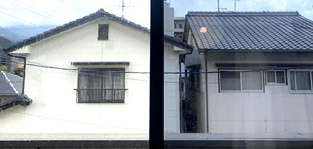 透明タイプ：窓ガラスへの施工イメージ
